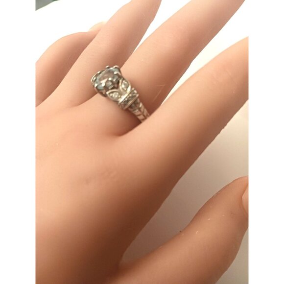 Blue Topaz in Sterling Silver ring lady's s10 (1609) - Picture 8 of 8